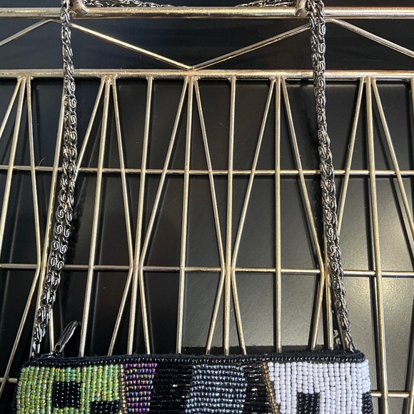 Lady Jade Designs Micro Beaded Animal Print Bag Sleek Art to Wear Party Holiday - Picture 4 of 5